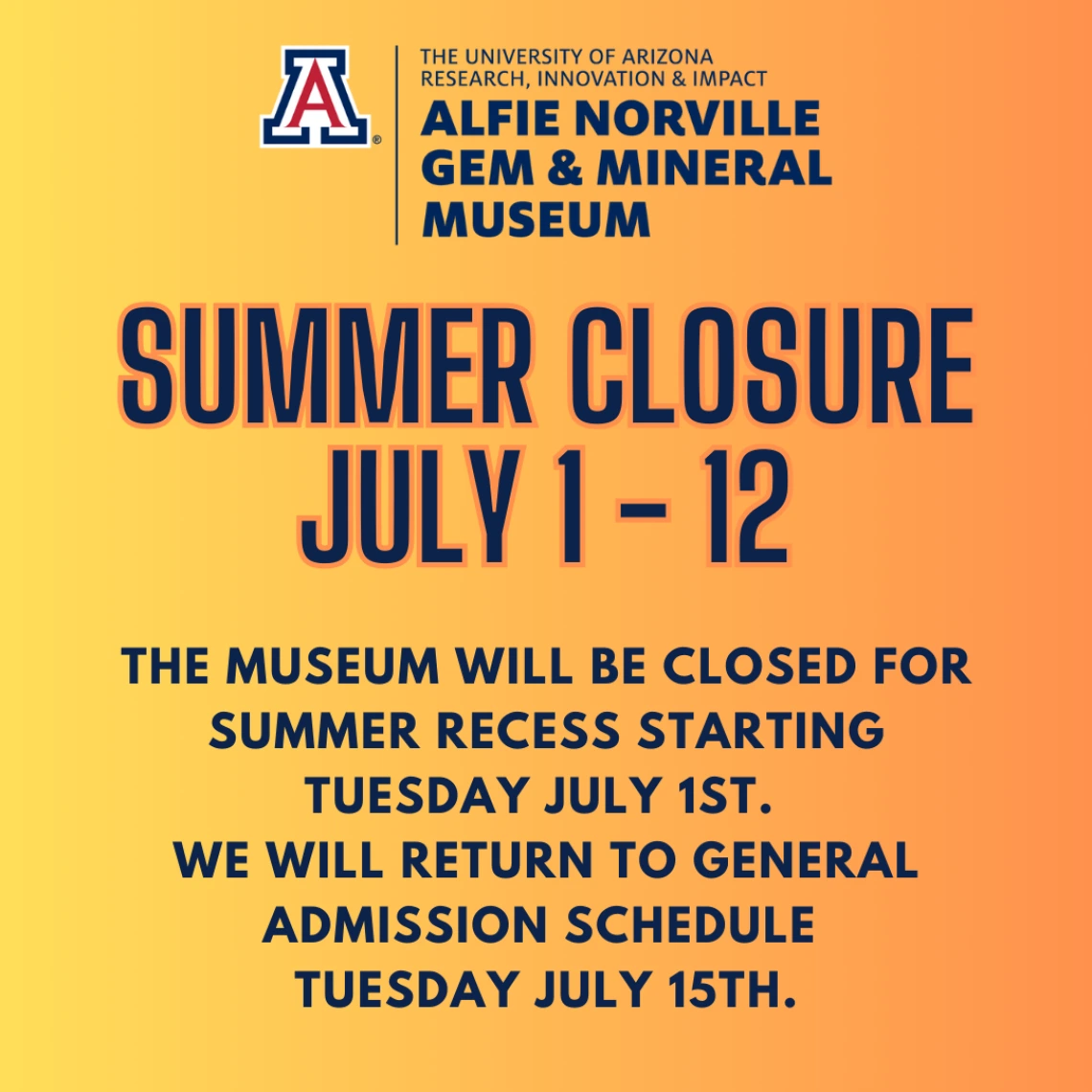 Summer Closure July 1-12